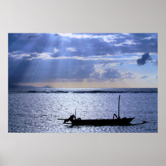 Sunrise on Sunur Beach Bali Poster