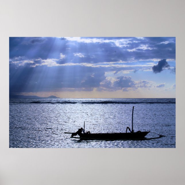 Sunrise on Sunur Beach Bali Poster (Front)