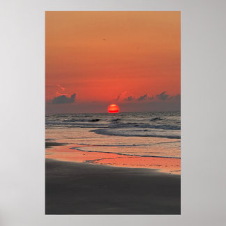 Sunrise on the beach of Isle Of Palms Poster