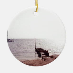 sunrise on the beach photograph ceramic ornament