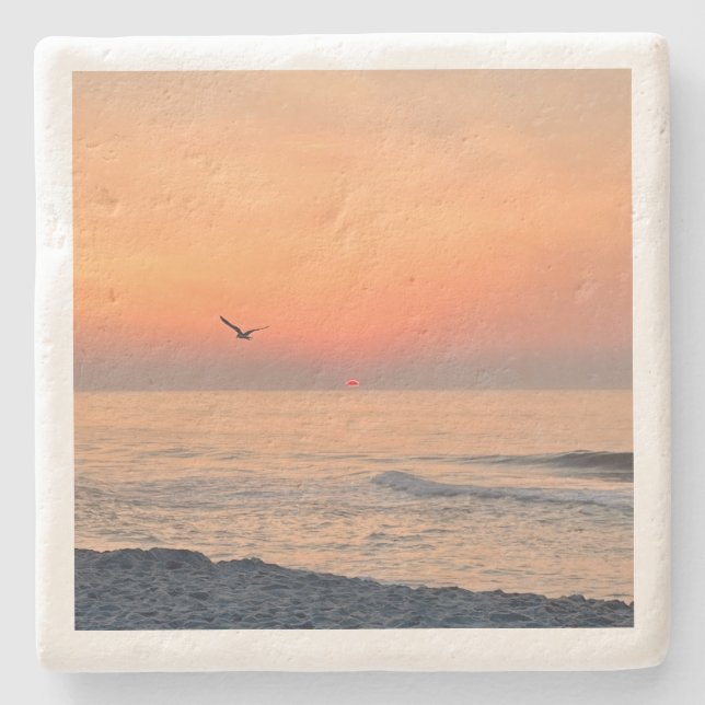 Sunrise on the Beach Stone Coaster (Front)