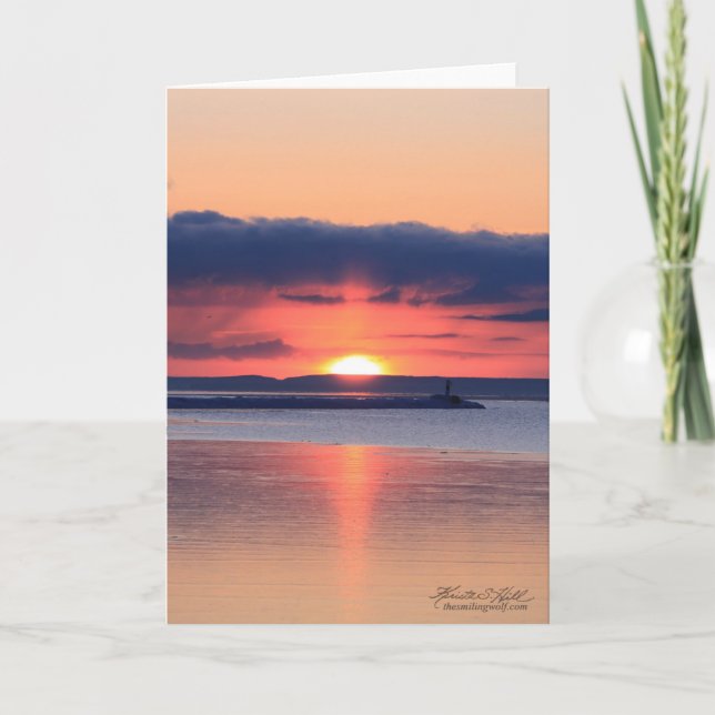 Sunrise on the breakwall card (Front)