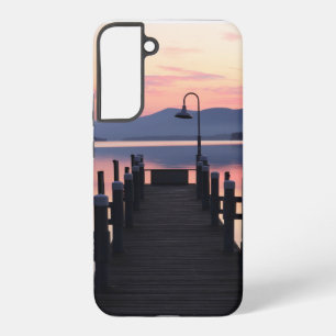 Sunrise on the dock at Lake George Samsung Galaxy Case