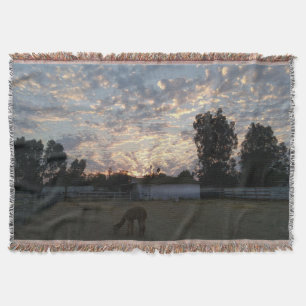 Sunrise on the Farm Throw Blanket