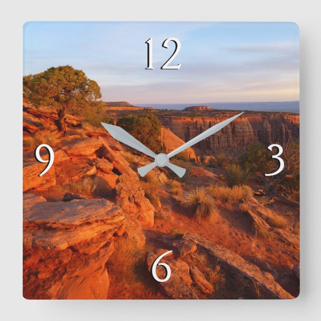 Sunrise on the Grand View Trail at CO Monument Square Wall Clock (Front)