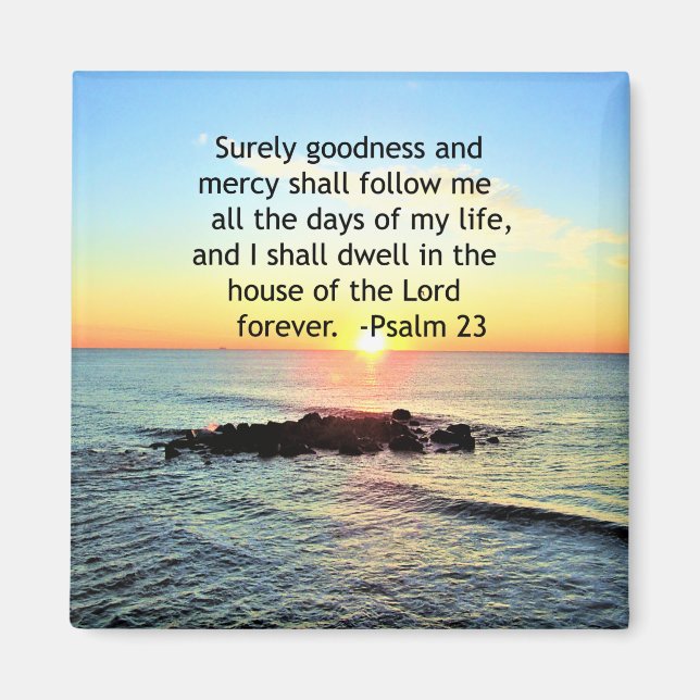 SUNRISE ON THE OCEAN 23RD PSALM PHOTO MAGNET (Front)