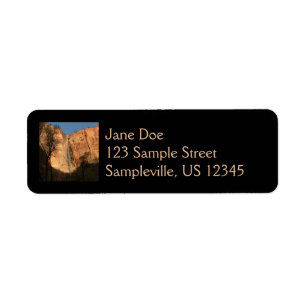 Sunrise on the Riverside Walk Trail at Zion Return Address Label