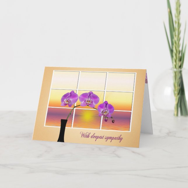 Sunrise Orchids Sympathy Card (Front)