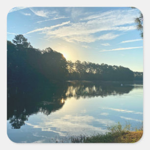 Sunrise Over A Georgia Lake Square Sticker