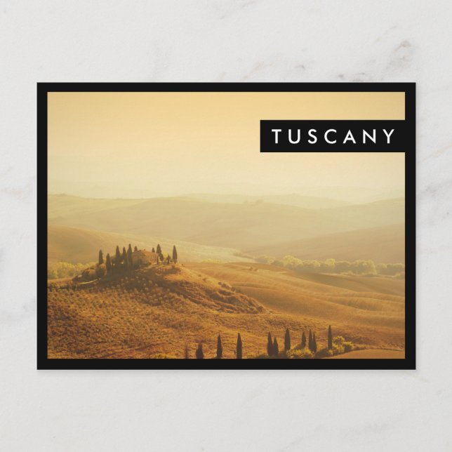 Sunrise over a landscape in Tuscany edge postcard (Front)