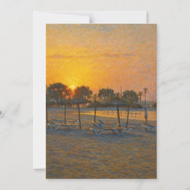 Sunrise over a Mediterranean Beah Magnetic Invitation (Front)