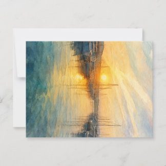 Sunrise over a Mediterranen Marina Postcard