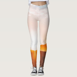 sunrise over a mountain leggings