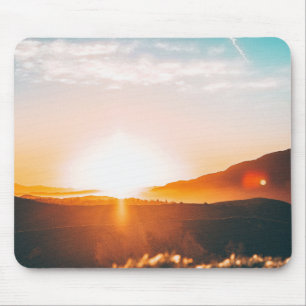 sunrise over a mountain mouse pad