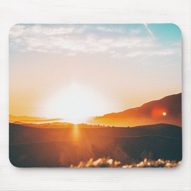 sunrise over a mountain mouse pad (Front)