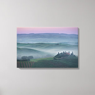 Sunrise over a Tuscany landscape canvas Print