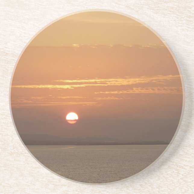 Sunrise over Aruba I Caribbean Seascape Coaster (Front)