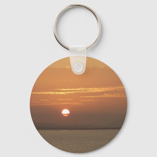 Sunrise over Aruba I Caribbean Seascape Key Ring (Front)