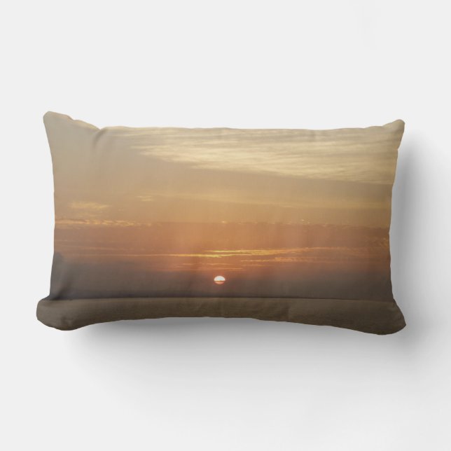 Sunrise over Aruba II Caribbean Seascape Lumbar Cushion (Front)