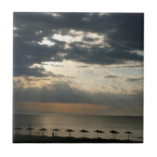 Sunrise over beach in Greece Photo tile