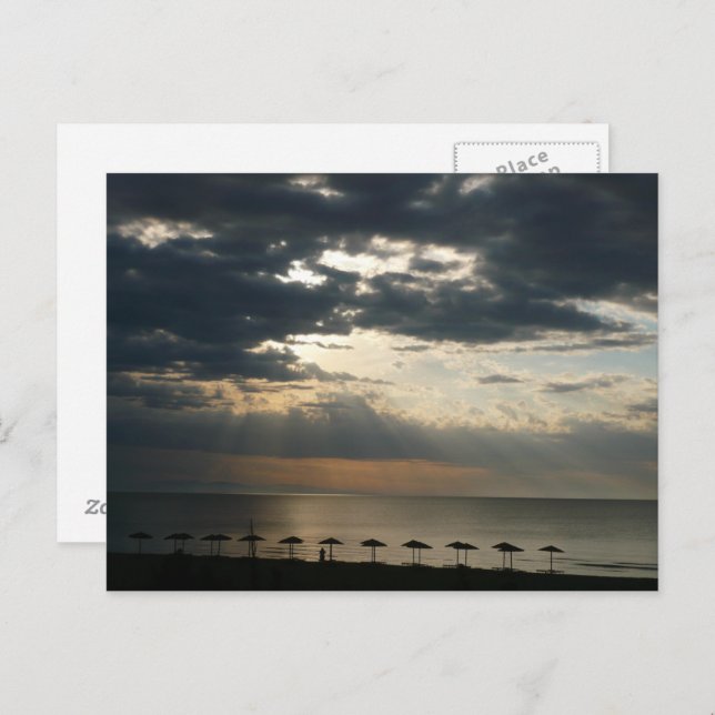 Sunrise over beach in Greece Scenic seascape Postcard (Front/Back)