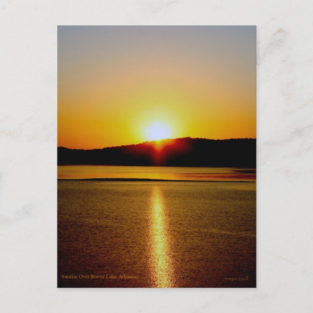 Sunrise Over Beaver Lake Arkansas Postcard (Front)