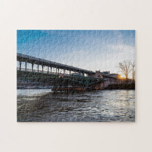 Sunrise over Bir-Hakeim bridge in winter - Paris Jigsaw Puzzle
