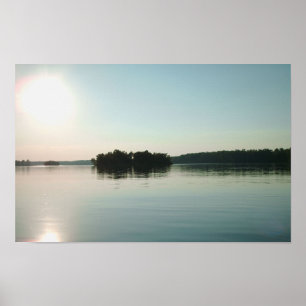 Sunrise Over Calm Lake Poster