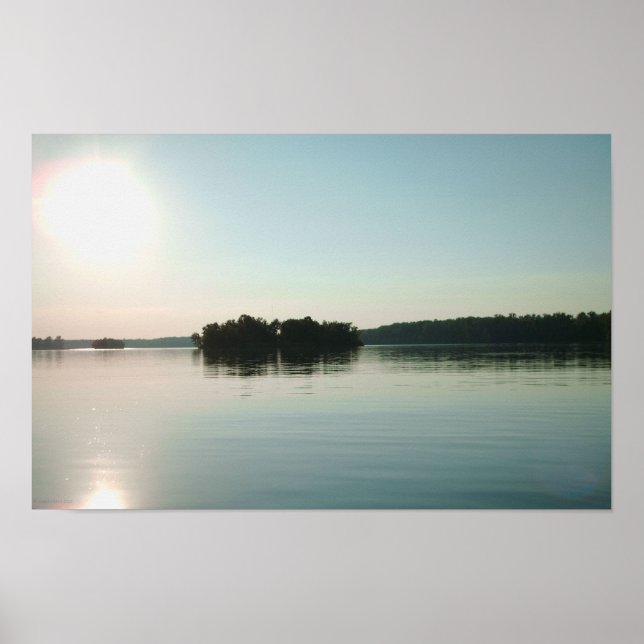 Sunrise Over Calm Lake Poster (Front)