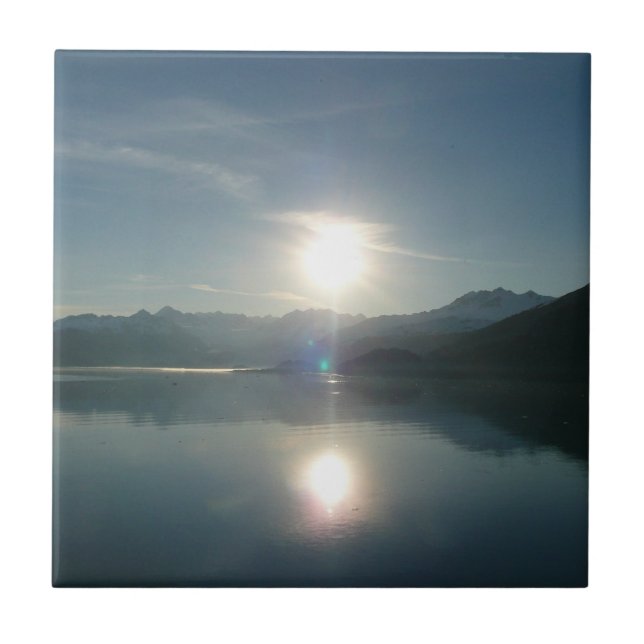 Sunrise over College Fjord Alaska Photography Ceramic Tile (Front)