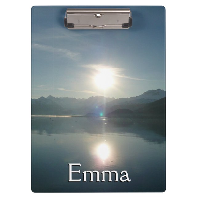 Sunrise over College Fjord Alaska Photography Clipboard (Front)