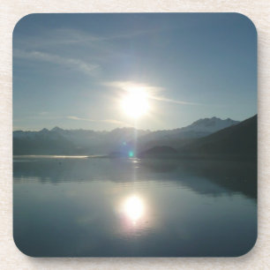Sunrise over College Fjord Alaska Photography Coaster