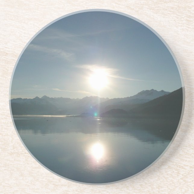 Sunrise over College Fjord Alaska Photography Coaster (Front)