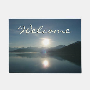 Sunrise over College Fjord Alaska Photography Doormat