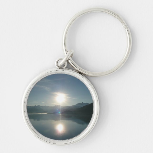 Sunrise over College Fjord Alaska Photography Key Ring (Front)