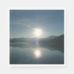 Sunrise over College Fjord Alaska Photography Napkin