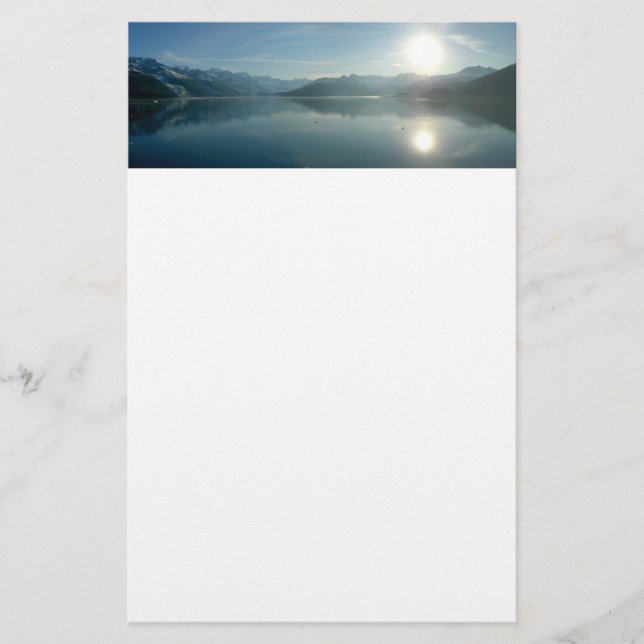 Sunrise over College Fjord Alaska Photography Stationery (Front)