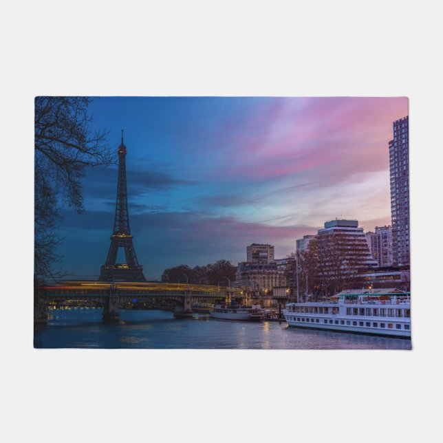 Sunrise over Eiffel tower - Paris, France, Europe Doormat (Front)