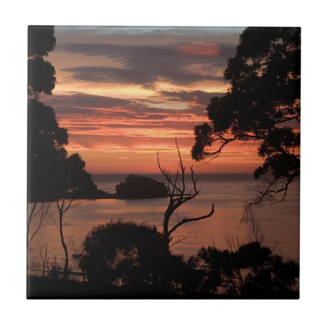 Sunrise Over Freycinet Np Ceramic Tile (Front)