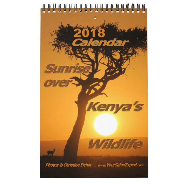 Sunrise over Kenya's Wildli Calendar (Single Page) (Cover)
