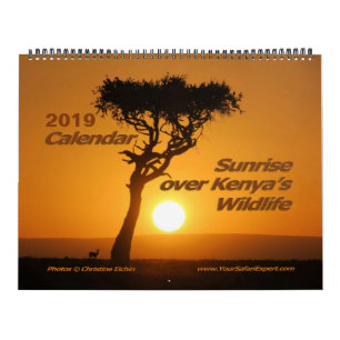 Sunrise over Kenya's Wildlife calendar (two-page)