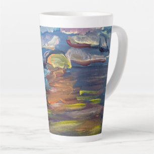 Sunrise Over Lake Michigan Painting Latte Mug