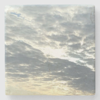 Sunrise Over Lake With Cumulus Clouds Stone Coaster