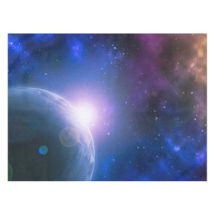 Sunrise Over Planet Earth Outer Space Artwork Tablecloth