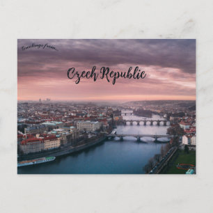 Sunrise over Prague Czech Republic Postcard