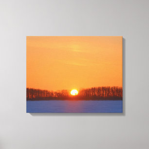 Sunrise Over Prairie   Manitoba, Canada Canvas Print