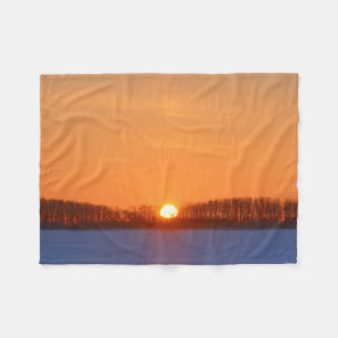Sunrise Over Prairie Manitoba, Canada Fleece Blanket