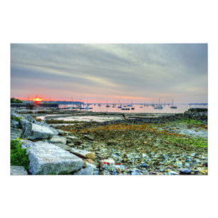 sunrise over rockland harbour photo print