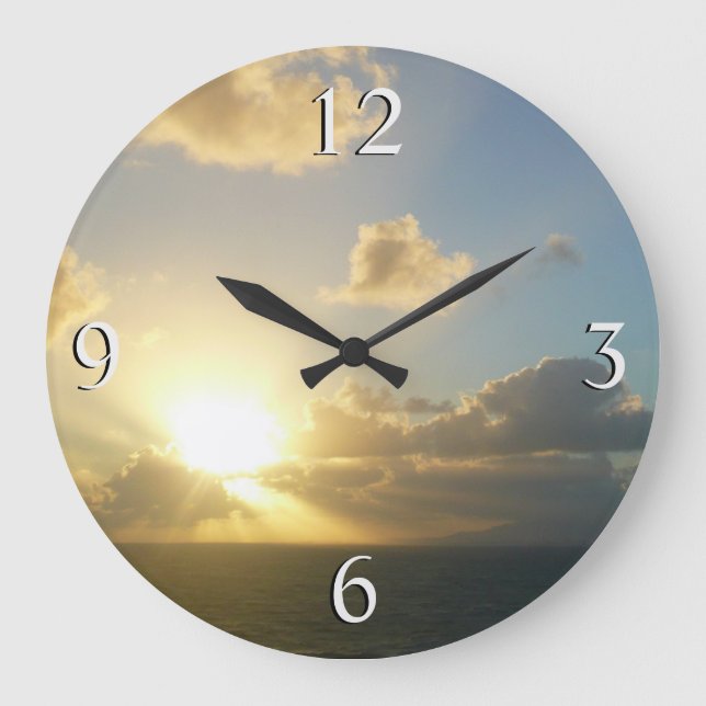 Sunrise over San Juan II Puerto Rico Large Clock (Front)