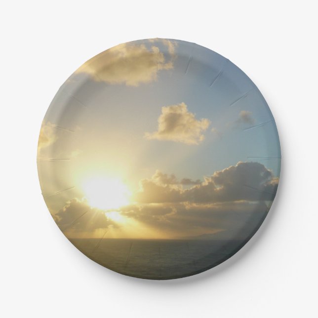 Sunrise over San Juan II Puerto Rico Paper Plate (Front)